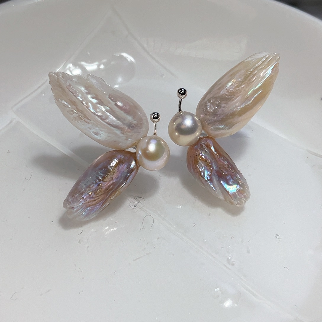 淡水珍珠耳饰银S925镶嵌