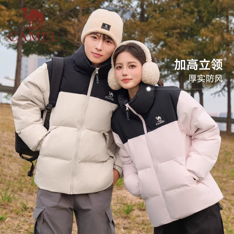 骆驼运动三防羽绒服男女同款2025冬季防水加厚保暖情侣面包服外套