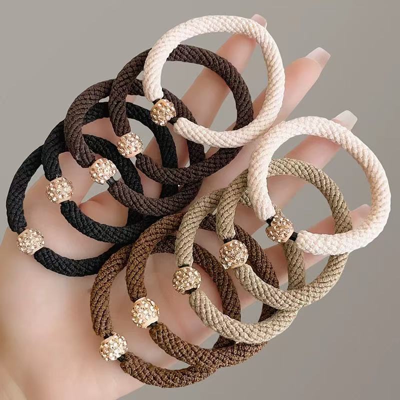 抢！爆款【超值5条装】水钻头绳女扎高马尾新款发绳高弹力耐用不伤发