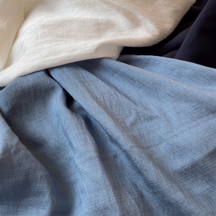 雾霾蓝色棉麻2米。    