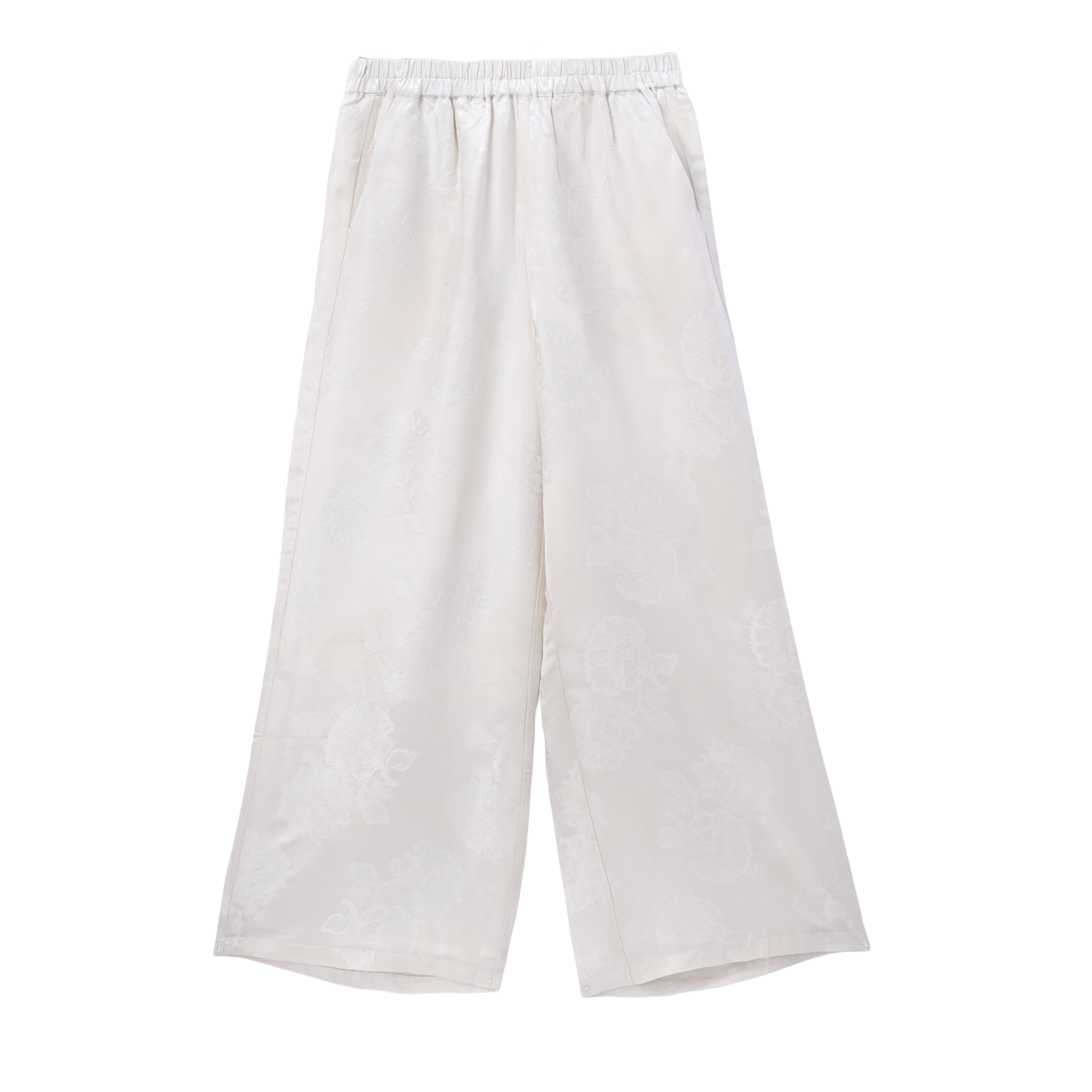 锦瑟-QS250081新中式桑蚕丝百搭裤子中国风宽松休闲裤提花文艺