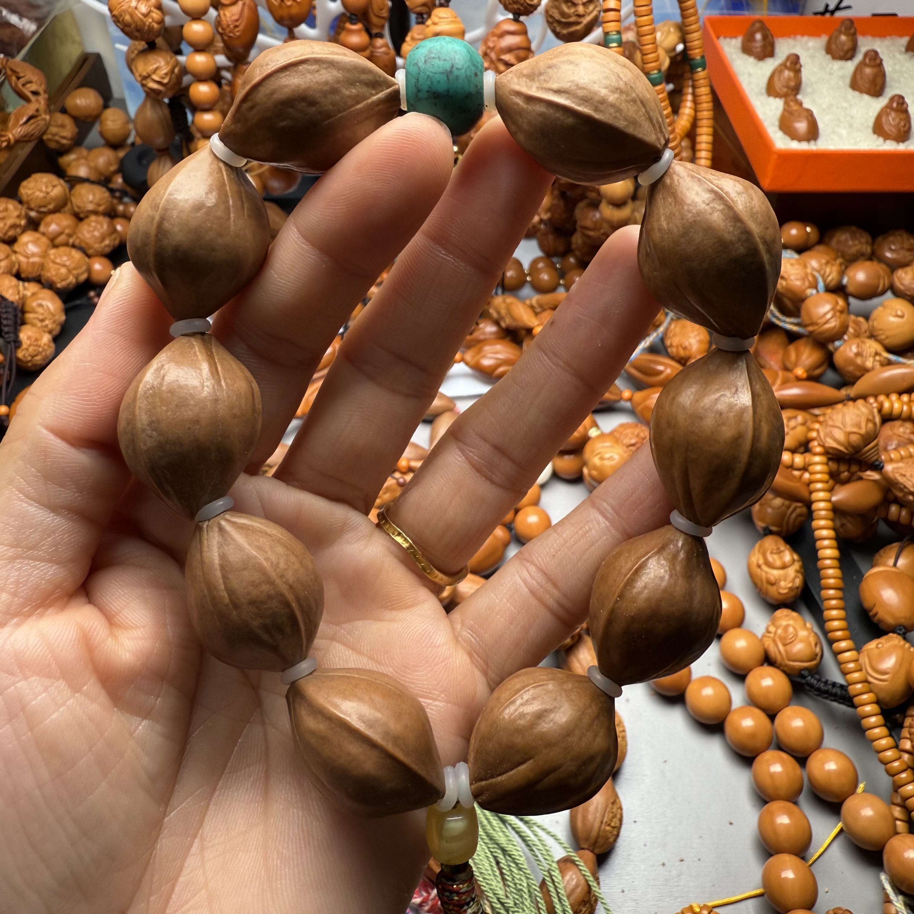 橄榄核雕文玩手串铁核蒜头素核尺寸2.0➕老料