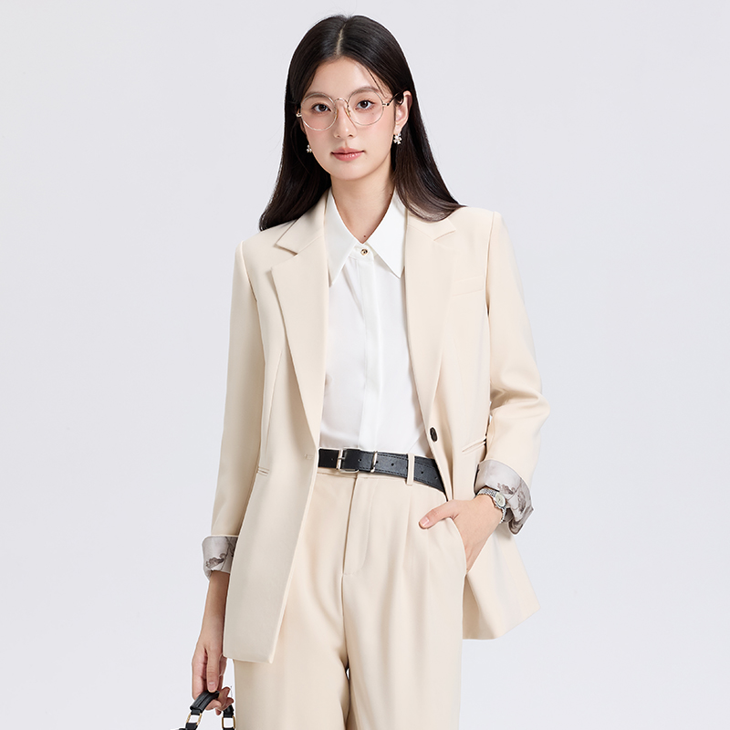 女神范西装长袖上衣女士休闲显高西装套装时尚气质职业工作服1853