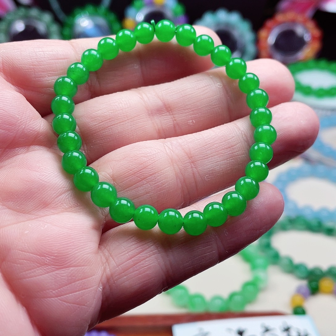 翡翠未镶嵌颈饰卡6翡翠珠链男女款04