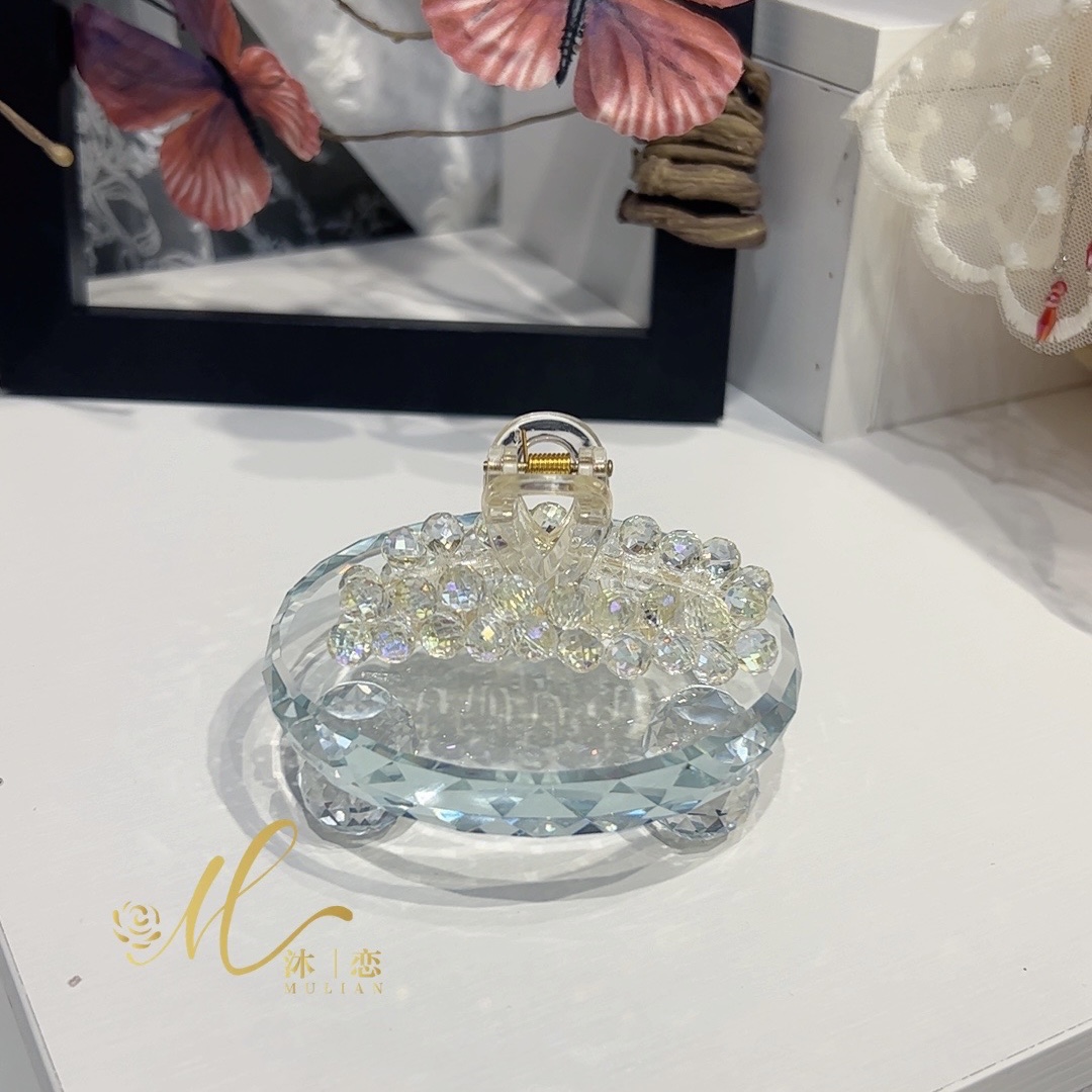 E122【黄水晶6CM小抓】发饰气质超仙韩式时尚简约发夹
