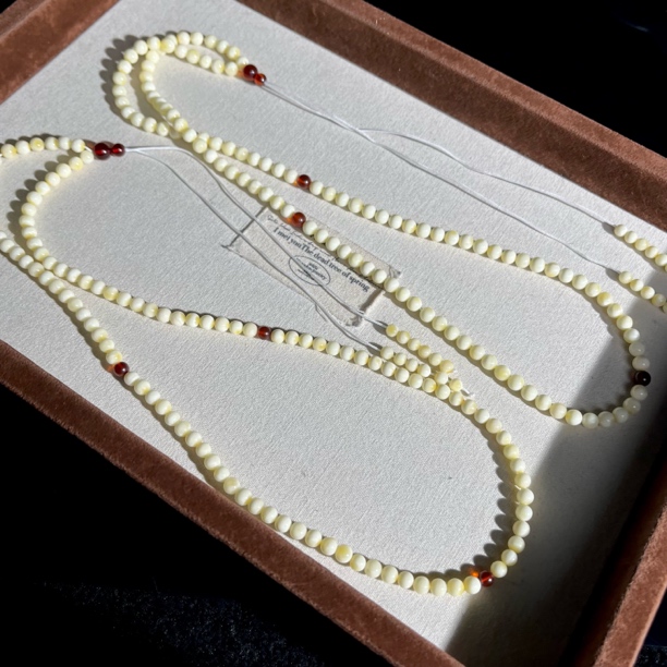 【大鱼甄选】瓷白蜡佛珠链5mm+QSY29多样性发其一百搭简约