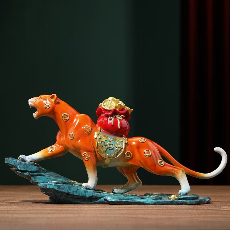 同欢福麒麟《豹富》客厅摆件创意办公室家居装饰公司高档开业礼品