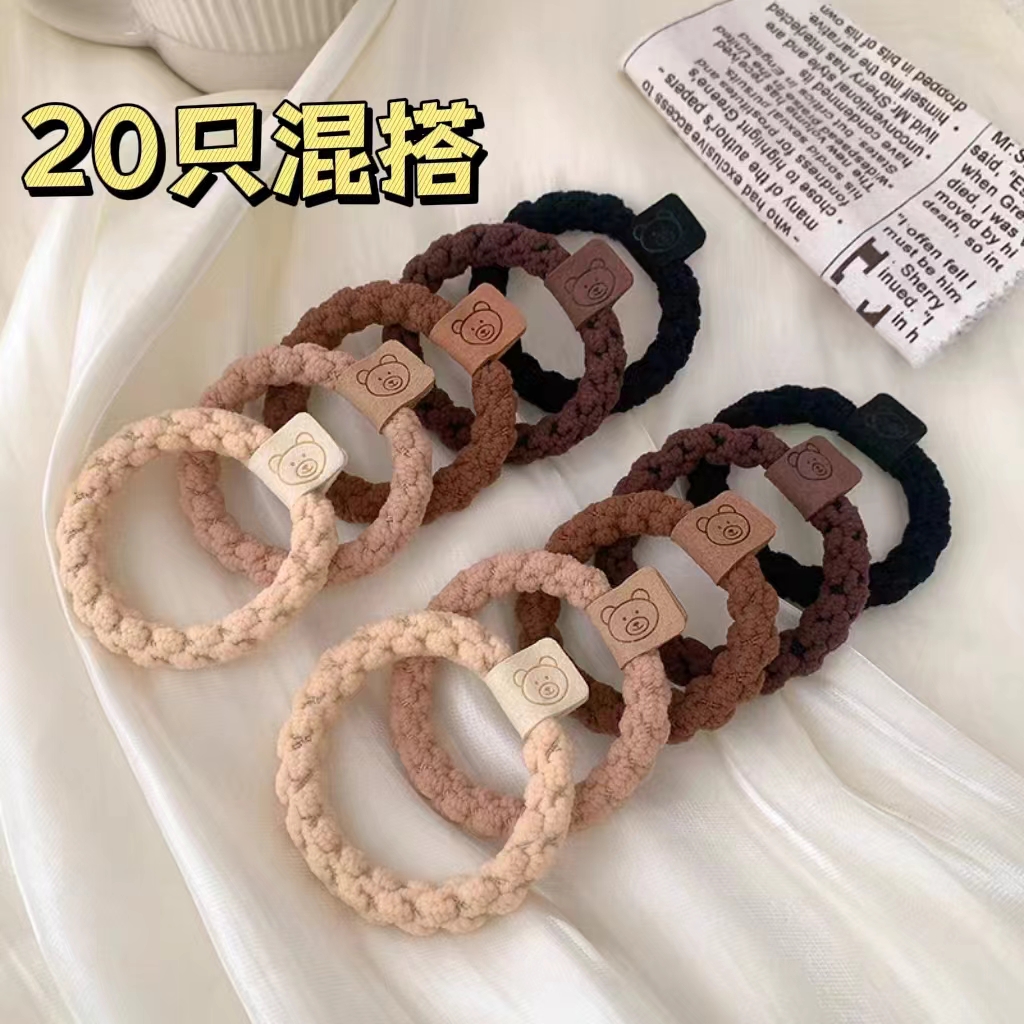 未使用  【拍一发二十】韩系头绳ins风女发绳发饰加粗高弹发绳商品图