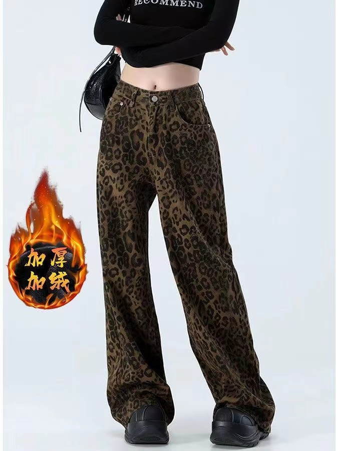 (瑶瑶)2025年豹纹阔腿长裤