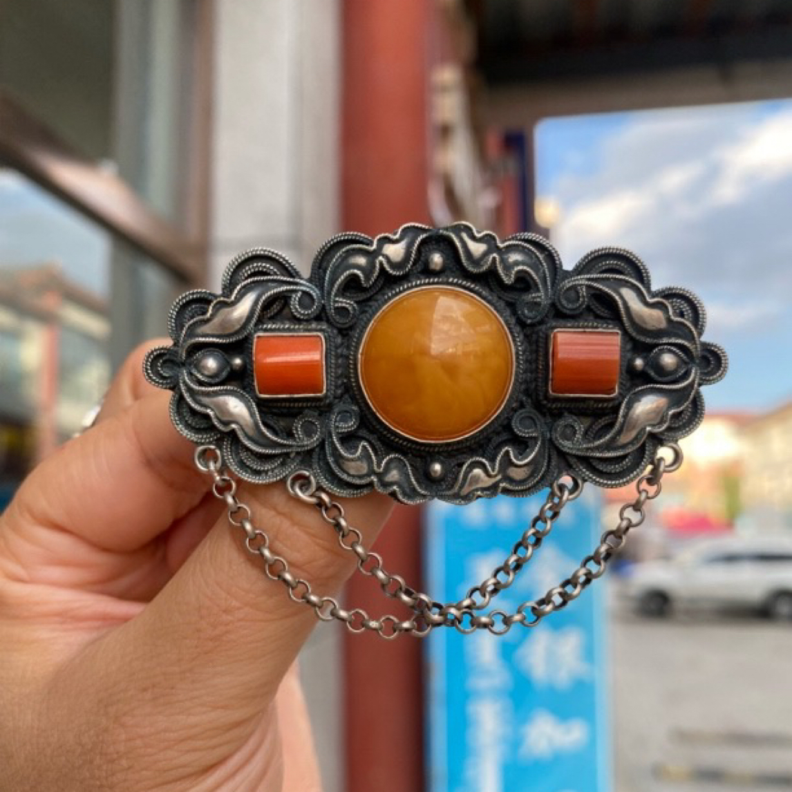 足银胸针 正品旭日乌优纯银手工胸针蒙古民族风1610 1600 450 368