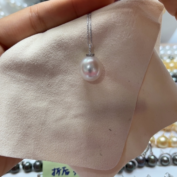 海水珍珠吊坠(不含链)18K金镶嵌