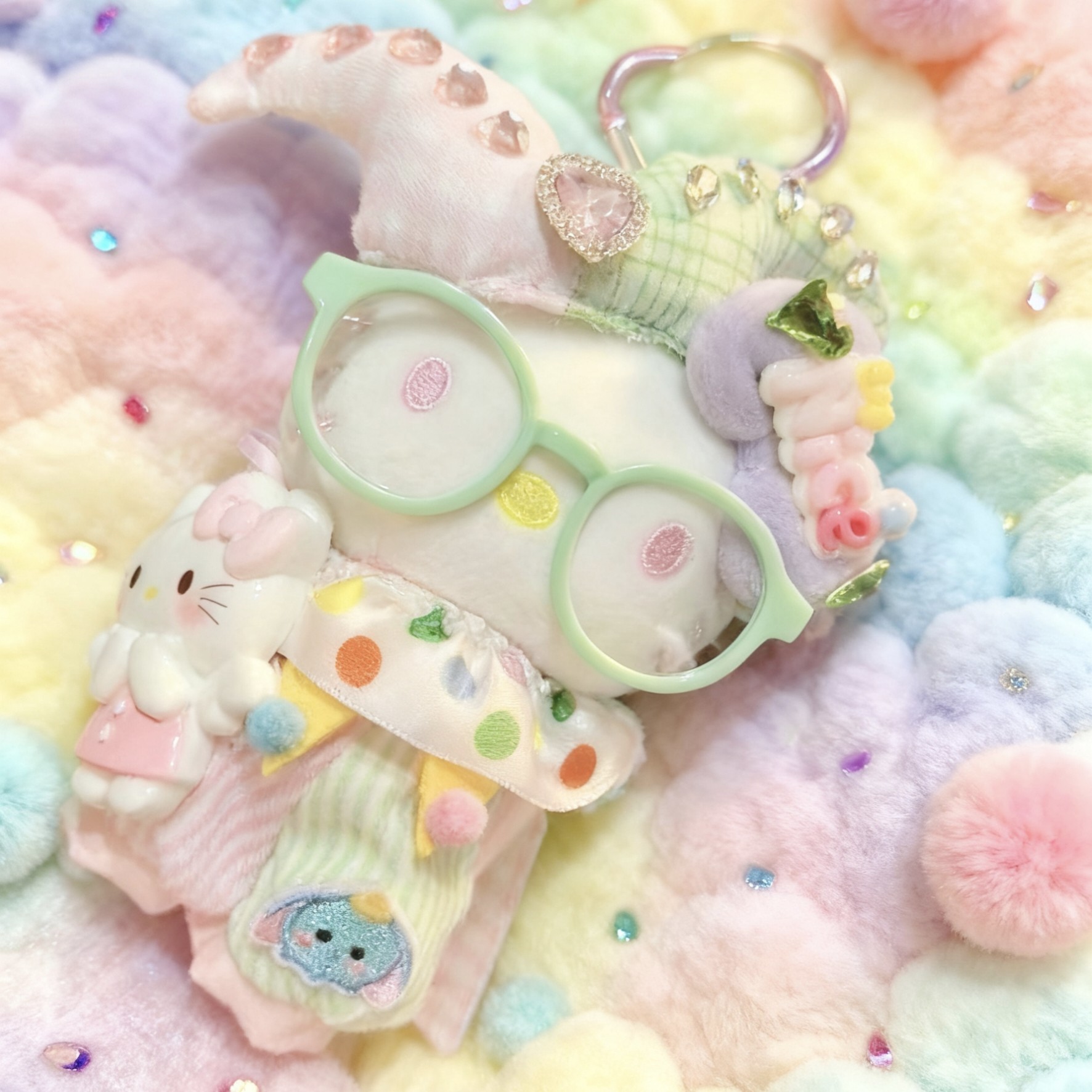 新款长腿kitty手办挂件毛绒公仔玩偶挂件长腿圆脸潮玩合集 原品质