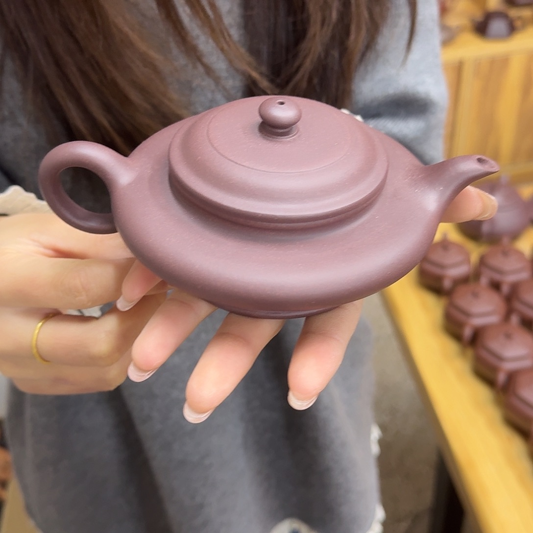 紫砂茶壶紫砂壶虚扁200cc