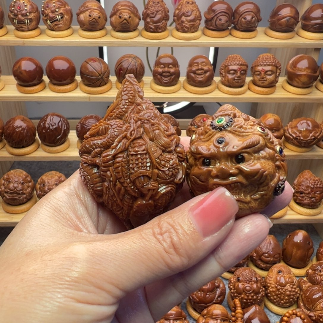 片***会橄榄核手串/手链九龙关公4.7