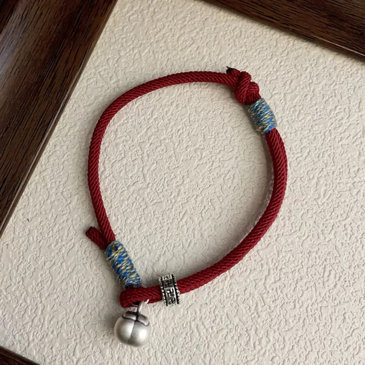 足银手链 足银999好柿发生手串复古编绳时尚可调节