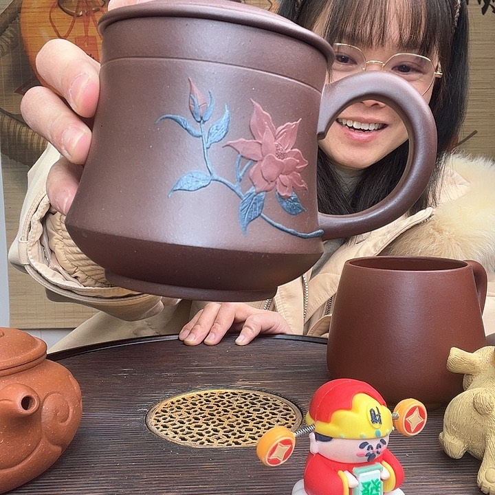 紫砂茶杯原矿紫砂杯