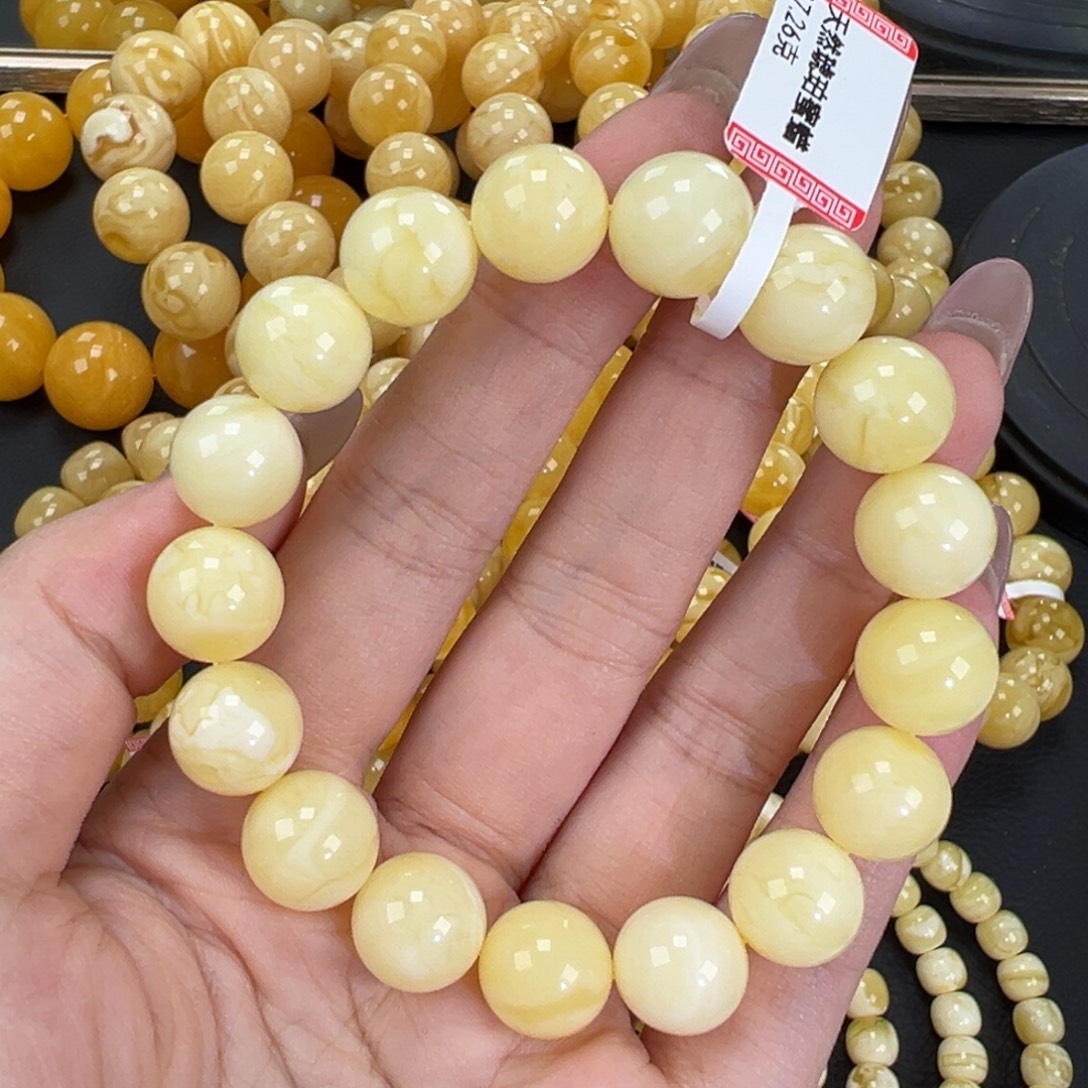 琥珀未镶嵌手链17.2白蜡