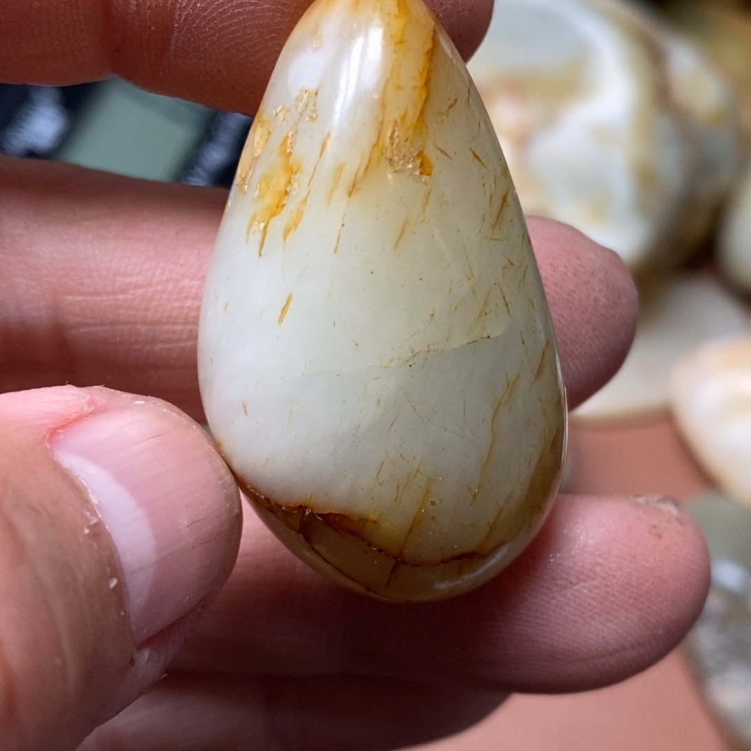 和田玉挂件银S925镀金镶嵌