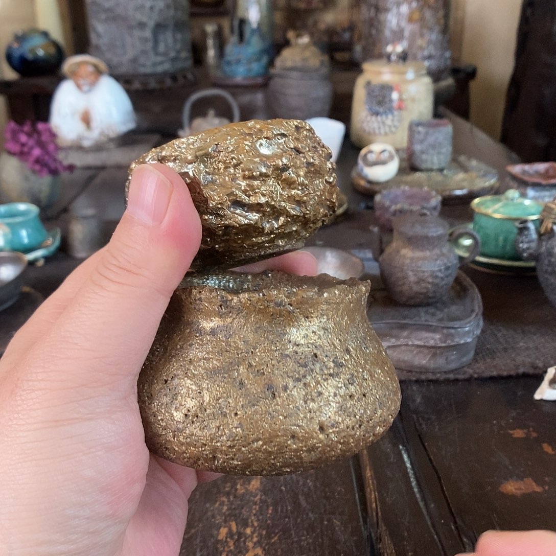 手工制作柴烧茶具