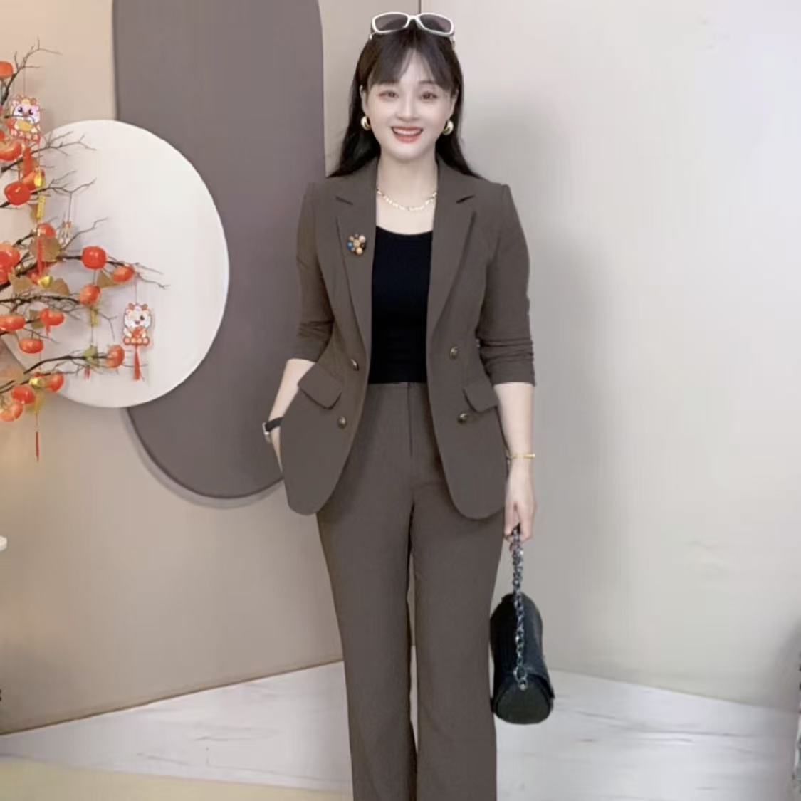 职业风网红时尚套装休闲百搭休闲风轻职风韩版秋季小个子 250907