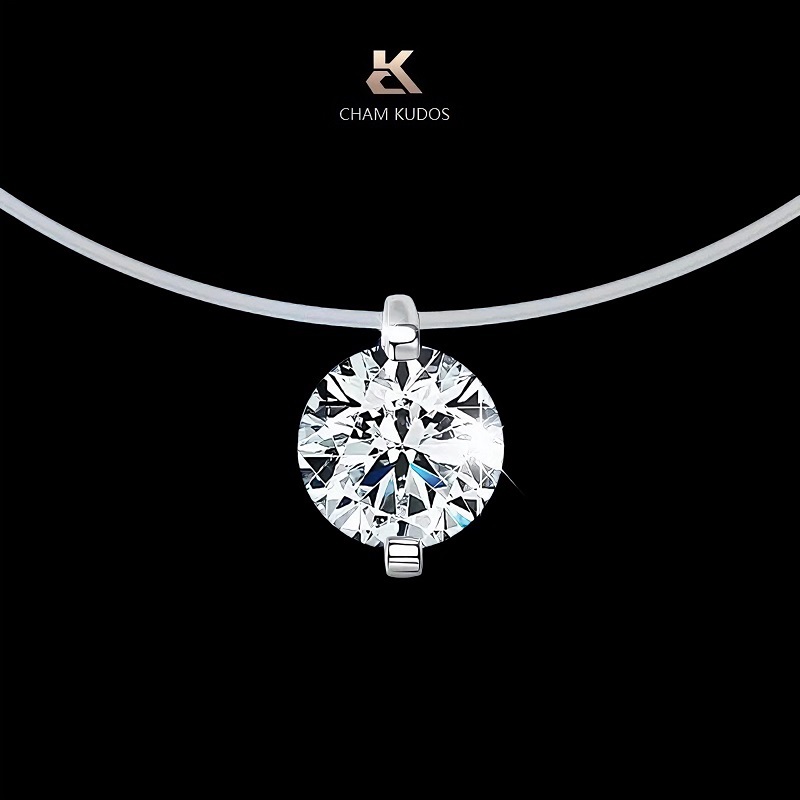 CHAM KUDOS CK 吊坠925银 925银莫桑石 人鱼眼泪项链