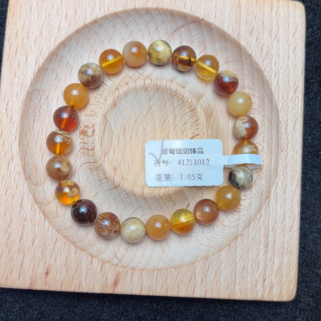 琥珀未镶嵌珠宝奇石8mm蜜蜡多宝