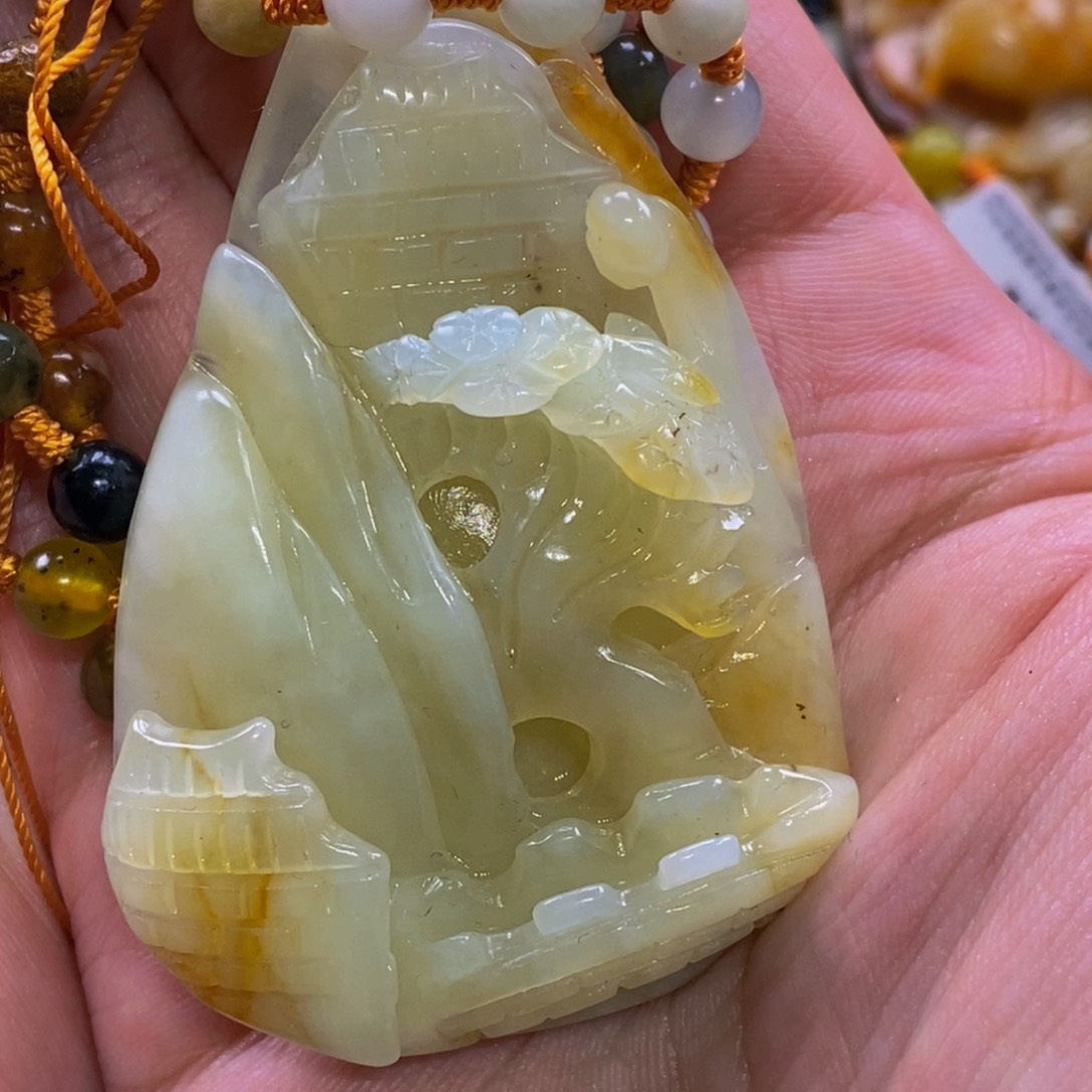 蛇纹石玉颈饰未镶嵌阳*