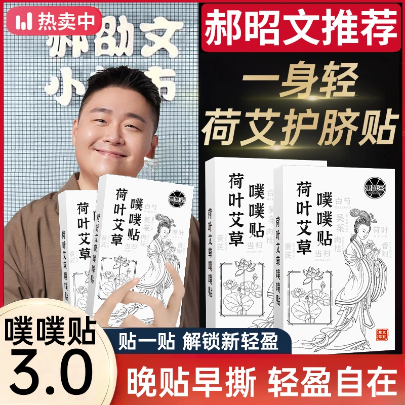 【阿文推荐】荷叶艾草噗噗贴陈艾艾绒草本家用肚脐贴男女官方正品牌