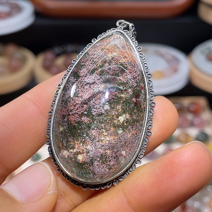 银S925镶嵌珠宝半成品水晶