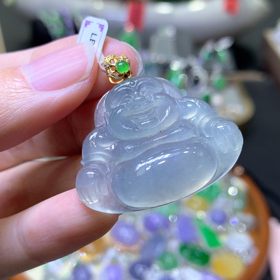 【闪购商品】翡翠颈饰18K金镶嵌翡翠吊坠项链