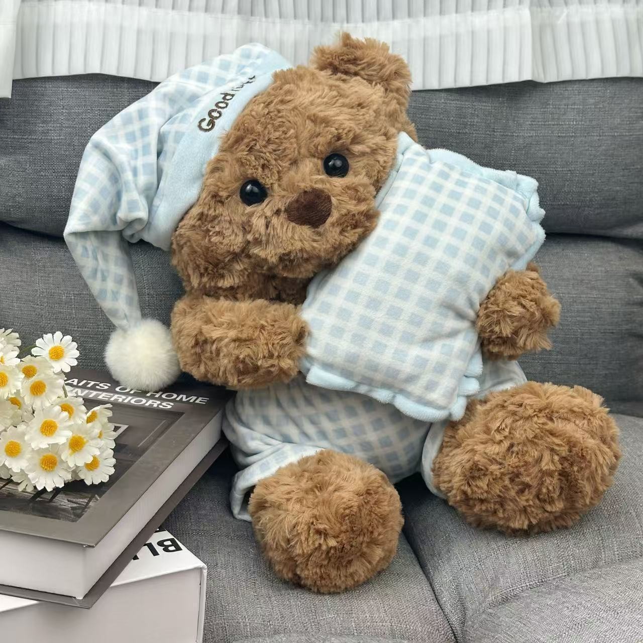 可爱睡衣小熊公仔玩偶泰迪熊毛绒玩具睡觉抱枕娃娃儿童礼物FFV