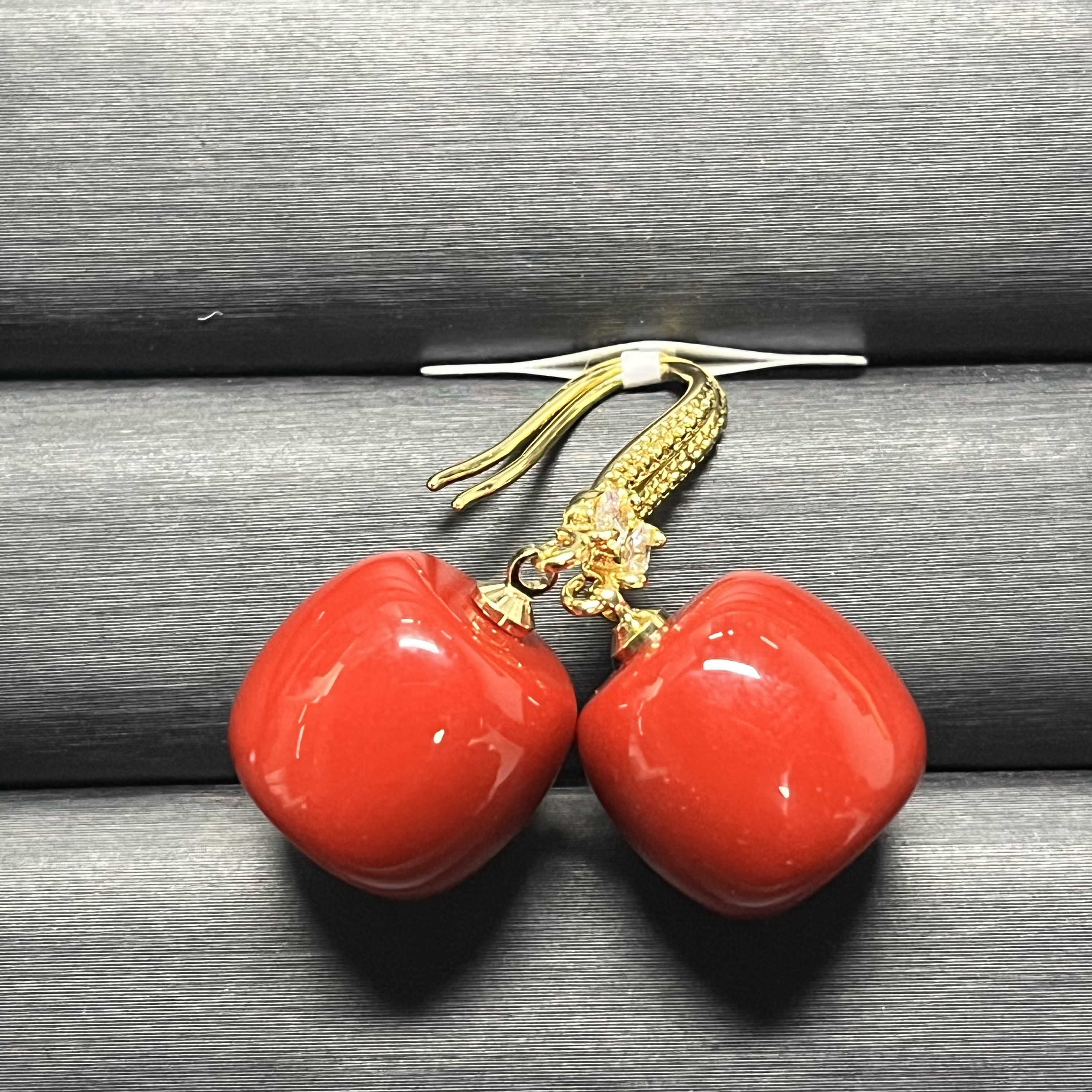 手链 红色老型珠耳钩饰品