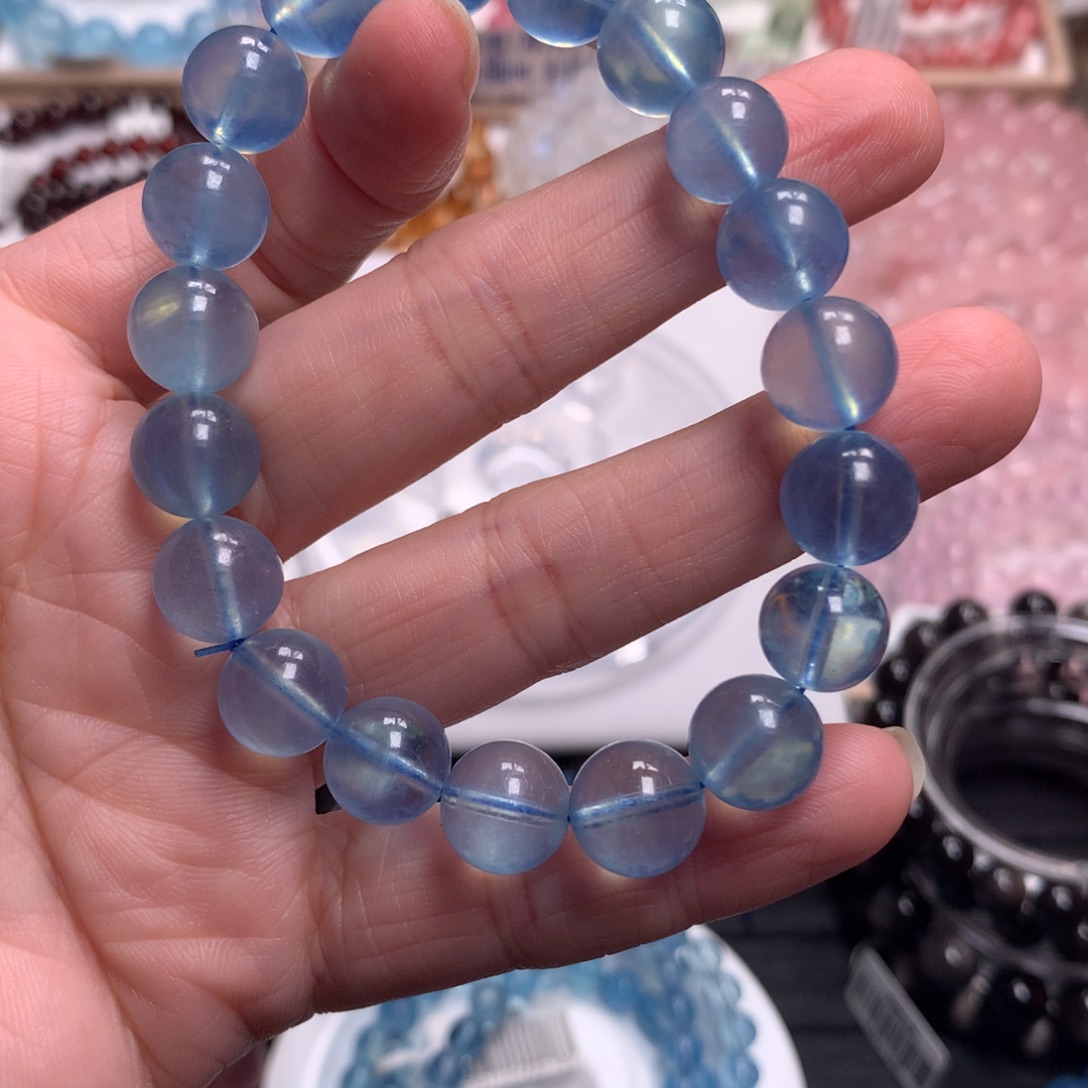 未镶嵌水晶手链海蓝宝手串