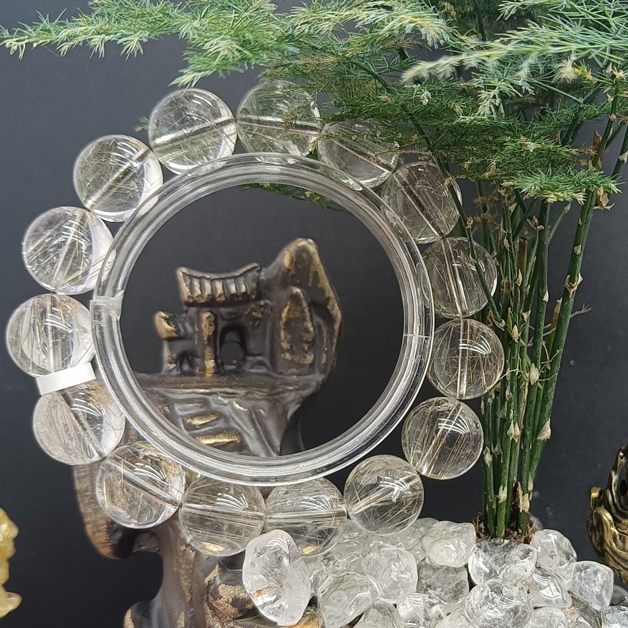 天然水晶 银发晶手串 多样性发其一