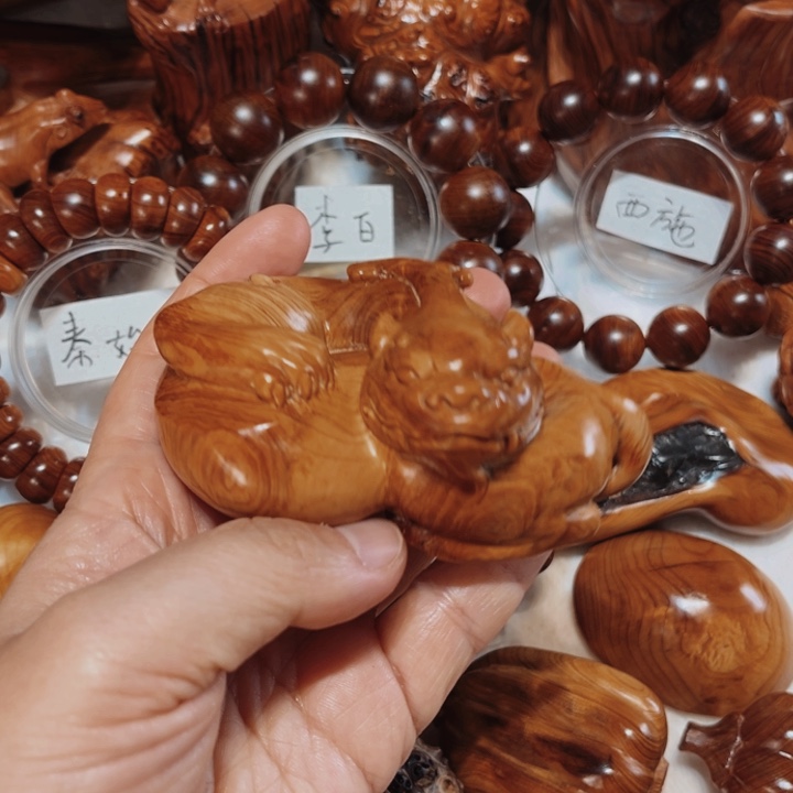 東***彡柏木（崖柏）北太行崖柏纯手工雕刻龙