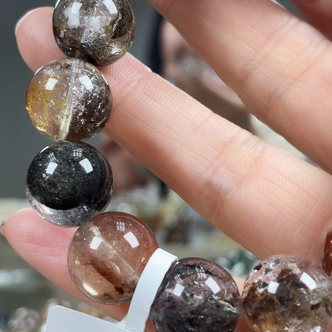 水晶手链未镶嵌红泥骸骨手串