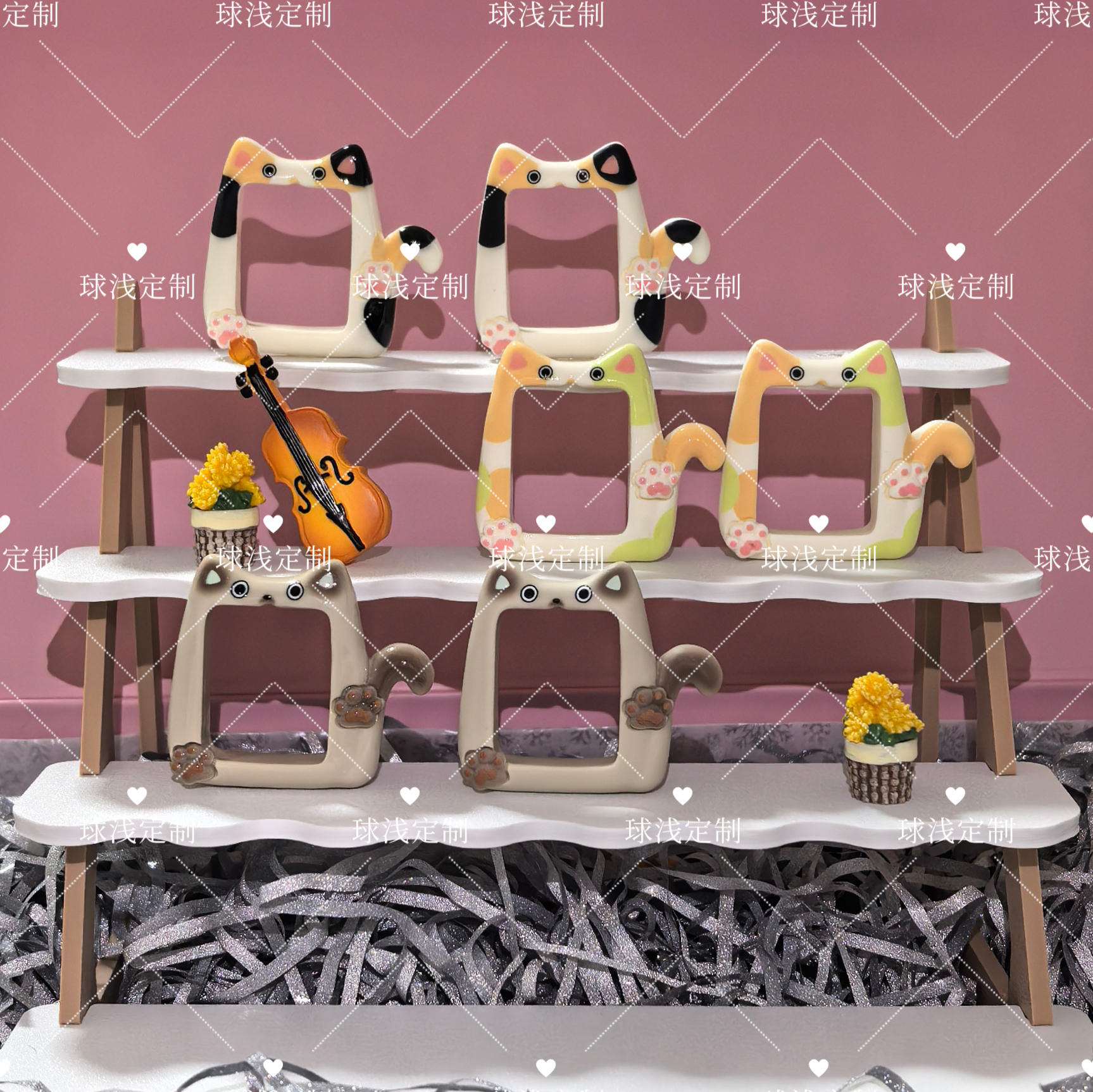 【球浅定制2】喵！“框”住你  树脂配件可爱创意DIY