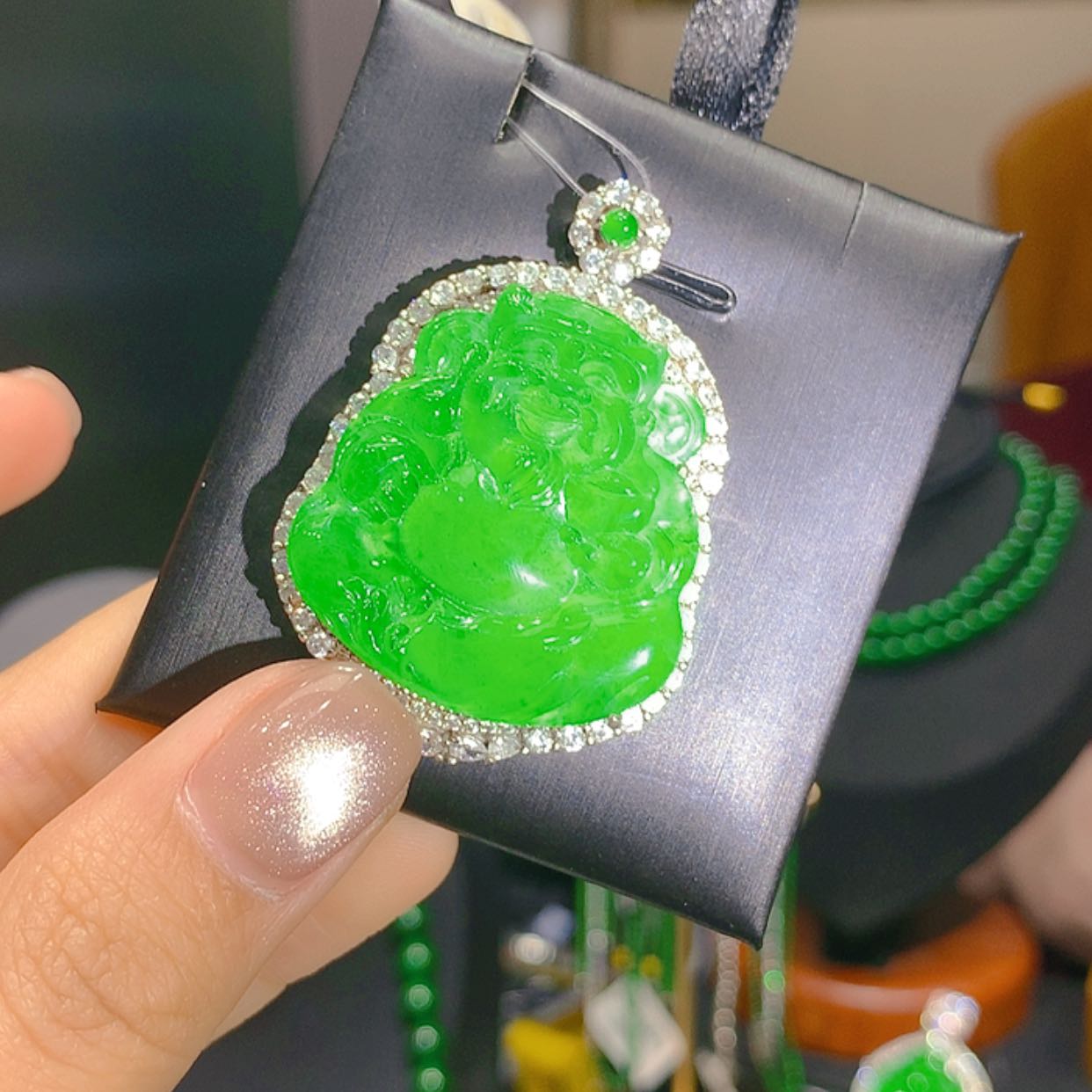 【闪购商品】翡翠颈饰银S925镶嵌2柒姐