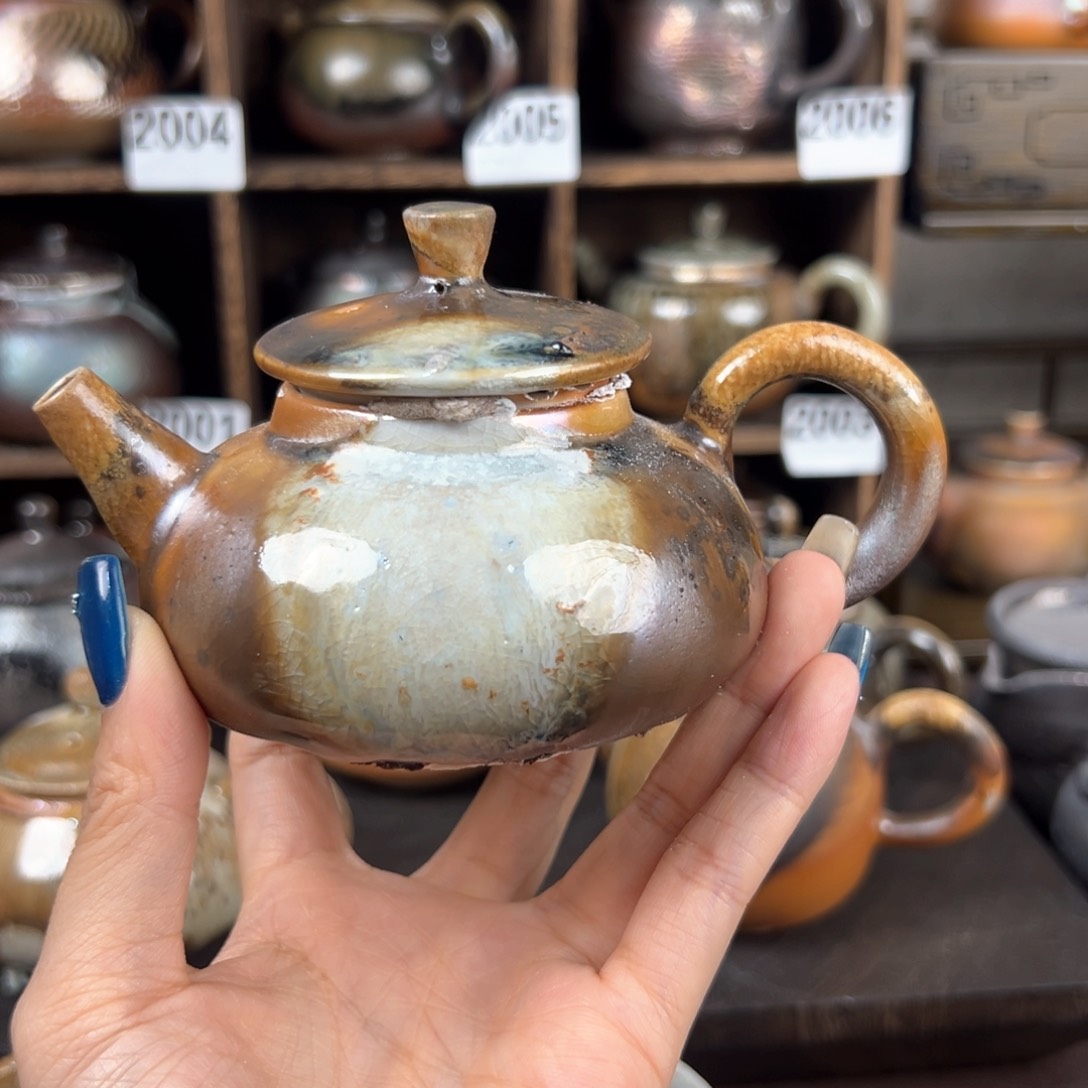 杯柴烧茶器中白窑宝壶