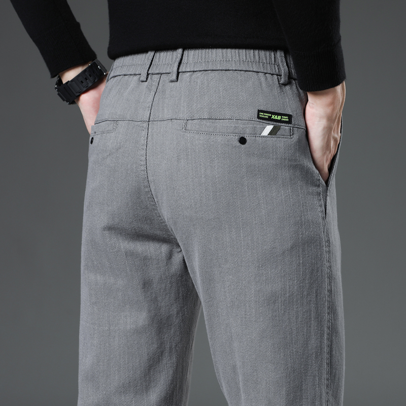百搭松紧腰休闲裤男士薄款商务宽松直筒西装裤气场裤子男款20秋季