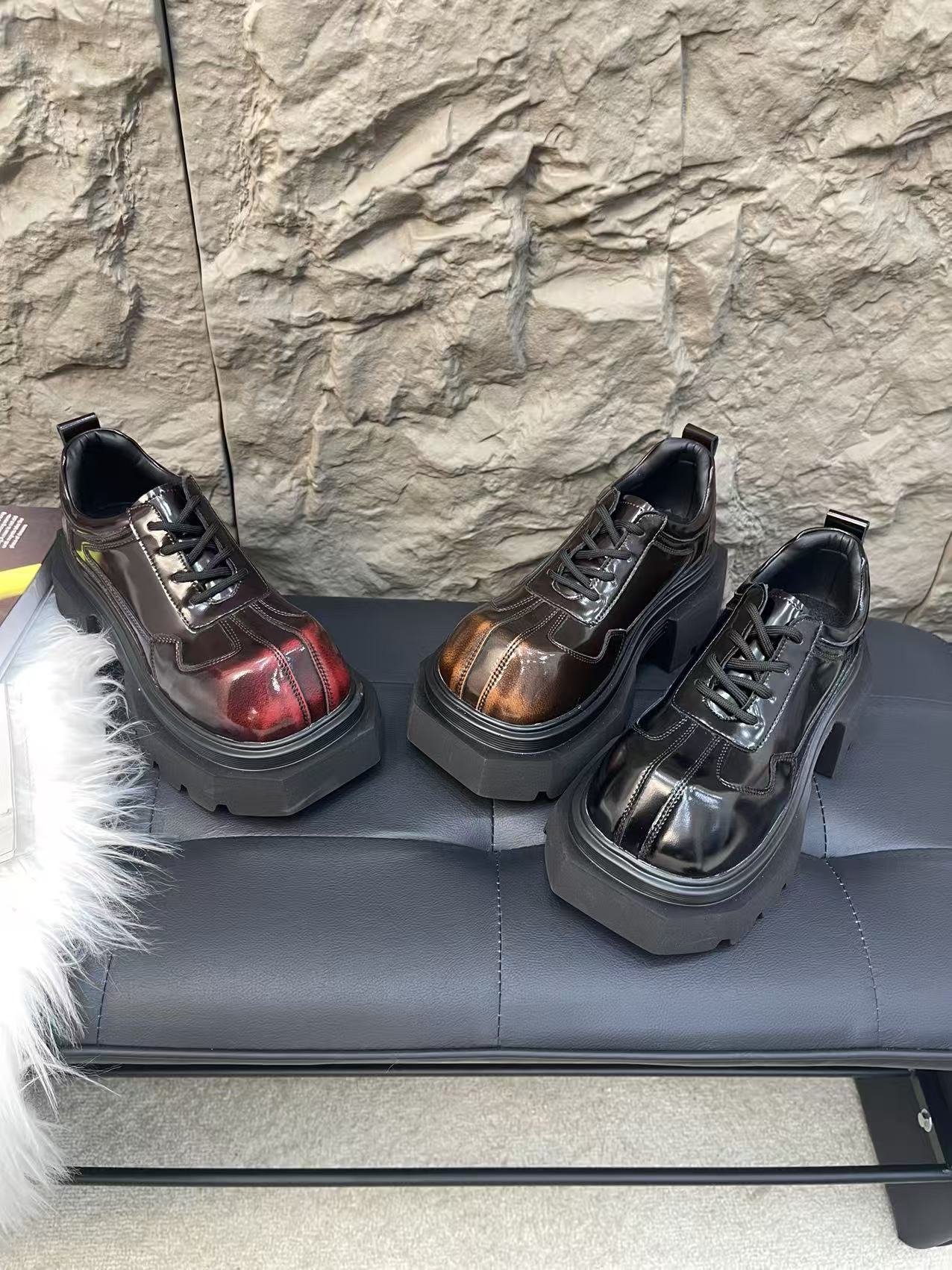 2026新款复古方头高级质感显高擦色乐福鞋洛丽塔风女士时尚英伦风