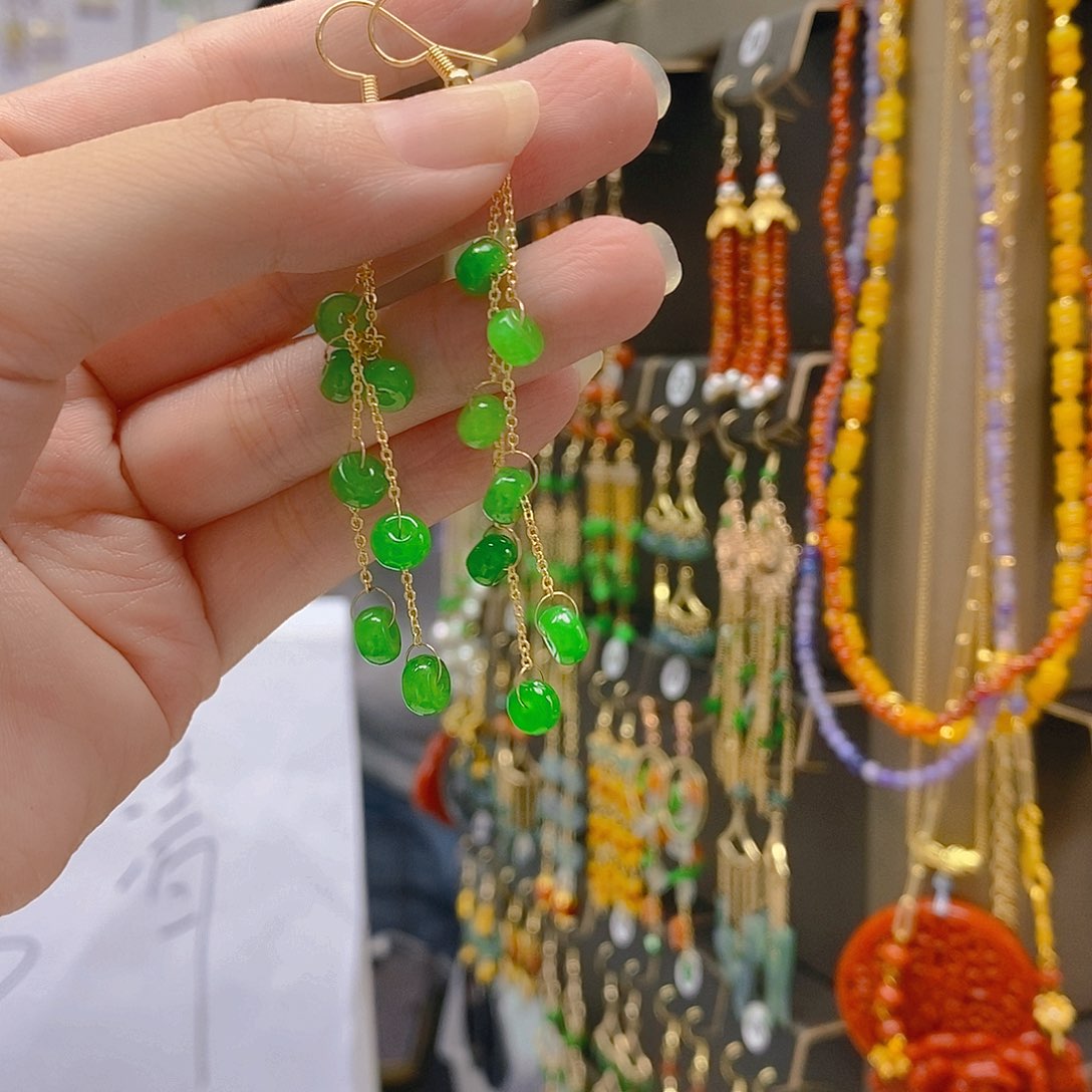 翡翠合金耳饰翡翠