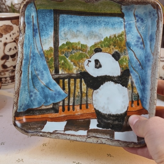 【闪购商品】摆件壹夫手绘高温釉下彩