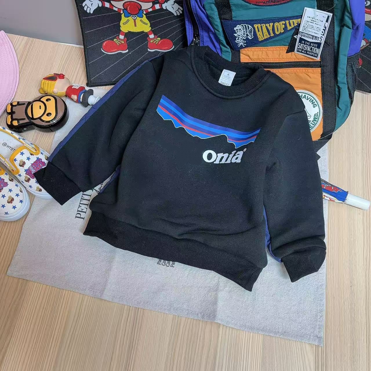 7336【后背菱格】时尚休闲冬季儿童加绒卫衣