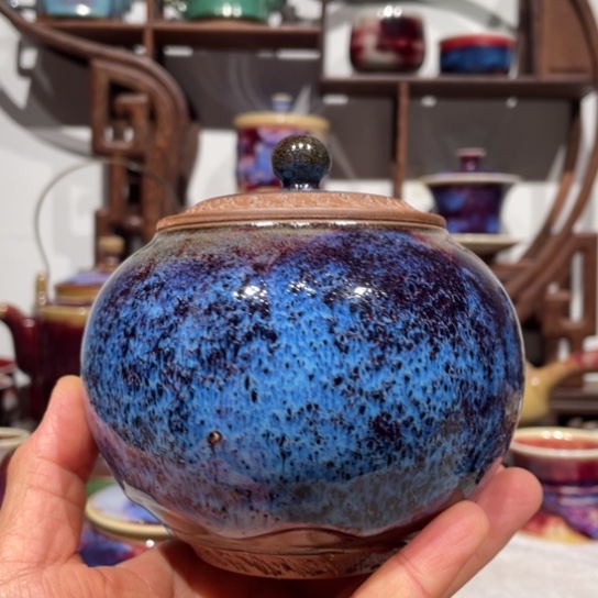 神垕钧瓷茶器神垕钧瓷茶叶罐微瑕