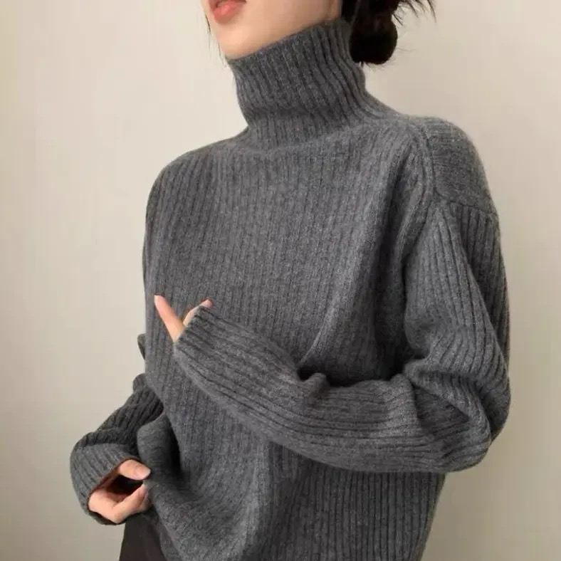 1582高领坑条秋冬加厚打底衫