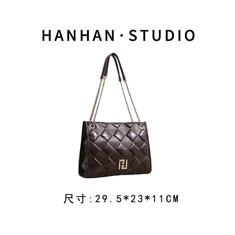 【韩韩甄选】SK-92886-咖啡 轻奢时尚复古气质百搭单肩腋下包