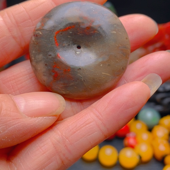 一***过昌化鸡血石昌化鸡血石平安扣