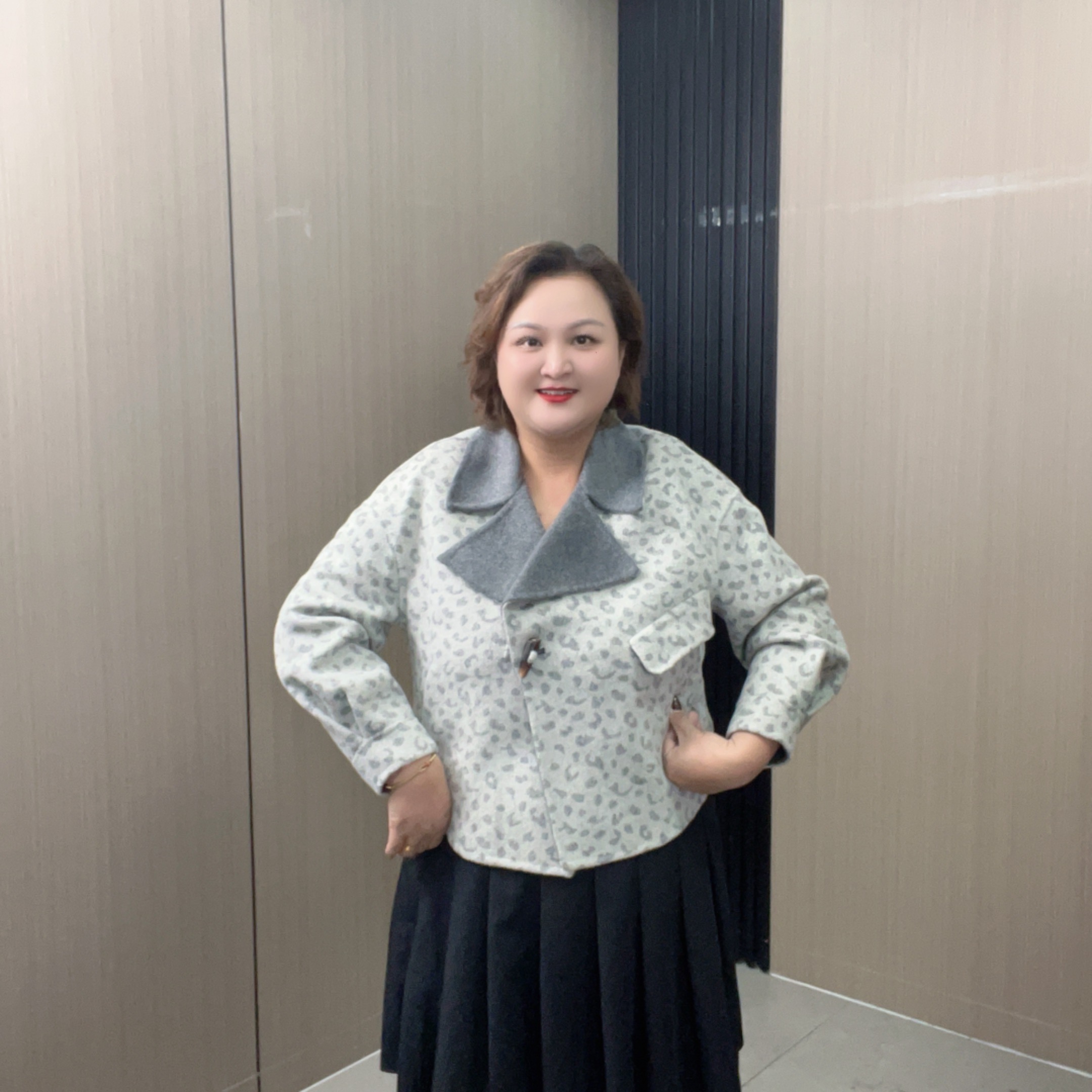 【乔姐严选0038】短款双面呢外套秋冬外套格子轻奢韩版款