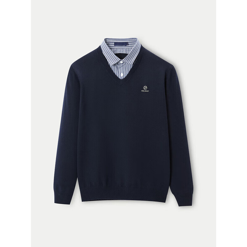 撤柜男装商务时尚针织衫男2025秋冬季双领套头修身款柔软毛衣